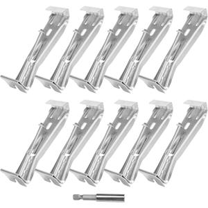 5 Inch Roofing Gutter Hangers, Quick Screw Hidden Gutter Support Brackets for Repairing Sagging 5 Inch K-Type Aluminum Gutters, Gutter Clips Comes with 1/4Hex Drill Bit, 10 Pack