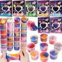 28 Pack Valentines Day Cards for Kids School with Galaxy Slime, Space Themed Slime Toys with Valentine Day Cards for Kids Classroom Exchange Gifts, School Party Favors for Boys and Girls, Pack Of 2