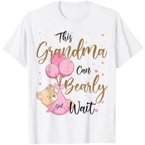 Baby Bear Baby Shower Spring Grandma Bearly Wait Baby Girl T-Shirt, M
