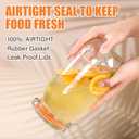 64oz Wide Mouth Mason Jars (3 Pack)  Reusable Airtight Glass Storage Jars with Hinged Lids, BPA-Free, Dishwasher Safe, Perfect for Canning, Pickling, Coffee & Fermenting