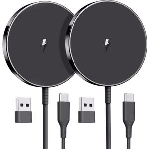 Magnetic Wireless Charger 15W Fast Mag Safe Charger for 16/15/14/13/12 Series 2 Pack 5ft Cable Wireless Charging Pad for AirPods 3/2/Pro 2/Pro Mag-Safe Original Replacement