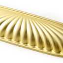 Goo-Ki Modern 5''Hole Centers Brushed Brass Cabinet Pulls, Accessible Luxury Zinc Alloy Din Cup Cabinet Pulls with Mordern Style, 6 Pack