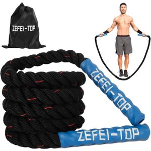 Jump Rope, 3.75 LB/2.65 LB Weighted Jump Rope for Fitness, Heavy Skipping Rope for Home Gym Workout, Weight Loss, Strength Training, Total Body Exercise Equipment