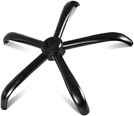 MASTERY MART Heavy Duty Office Chair Base Replacement, 2500 Lbs, 28"(70 cm), Metal Desk Chair Base Replacement Parts with Universal Gas Cylinder Hole and Casters Sockets, Matte Black, 3 Pieces Of Long Parts