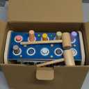 KIDWILL Montessori Pounding Toy for 1 2 Year Olds Wooden Hammering & Activity Board with Xylophone, Number Maze, Pounding Bench Educational Toddler Gift Toys Age 1-3