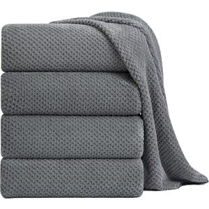 Extra Large Bath Towel Sheet Set 35x70 Inches - Oversized Highly Absorbent Towels Set,Jumbo Microfiber - Quick Dry, Lightweight,Super Soft for Bathroom,Hotel,SPA,Pack of 4 (Gray) (Grey)
