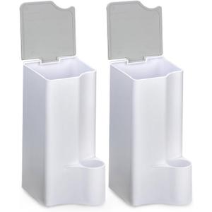 2 Pack Holder for Clorox Toilet Wand, Compatible with Clorox Toilet Wand Holder only, White & Gray