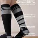 Momcozy Compression Socks for Women, 20-30mmHg Athletic Support Socks for Running, Travel, Flying, Yoga & Workouts 2 Pairs (Black, L)
