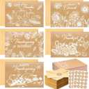 100 Set Fall Thanksgiving Greeting Cards with Envelopes & Stickers 4 x 6 in Fall Pumpkins Thank You Cards Blank Notes for Baby Shower Wedding Bridal Birthday Holiday Party Supplies