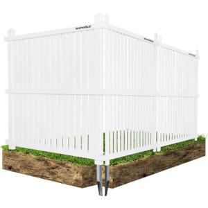 Air Conditioner Fence - 36" W x 45" H Trash Can Fence Panels, Easy Assembly Privacy Screen for Outside, Decorative for AC Units & Pool Equipment, White Vinyl, 3 Panels