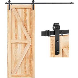 EaseLife 4 FT Sliding Barn Door Hardware Track Kit,Basic J Pulley,Slide Smoothly Quietly,Easy Install (4FT Track Kit for 24" Wide Single Door)
