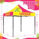 Oudain 10x10 Lemonade Themed Pop up Canopy Tent Commercial Canopy for Food Vendors Heavy Duty Pop up Shelter for Outdoor Catering Advertising Stand with Iron Frame and Silver Coated Fabric, 10 x 10 ft/ 3.05 x 3.05 M