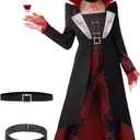 Spooktacular Creations Bloody Vampire Costume for Girls, Halloween Costume for Kids, Halloween Vampiress Role Play Dress (8-10 yrs)