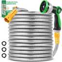 Toolasin Garden Hose 100FT, Flexible Stainless Steel Water Hose with 10-Function Nozzle, No-Kink, Leak-Proof, Wear-Resistant, 3/4 GHT, Easy to Use and Store, Ideal for Garden, Yard, Outdoor