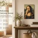 Funny Mona Lisa Bathroom Wall Art, Pinching Nose Canvas Prints, 12x16in | Mona Lisa Bathroom Art, Mona Lisa Classical Painting Picture, Humor Amusing Toilet Artwork, Vintage Decor, Ready To Hang