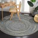 WeWove Hand Woven Area Rug 6 Feet Round - Jute Denim Area Rug Rustic Farmhouse Boho Accent Rug for Living Room Bedroom Kitchen Dorm Entryway Hallway - Handcrafted Floor Rug