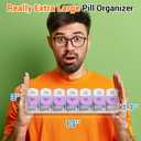 Daviky Large Pill Organizer 7 Day, Weekly XL Pill Box 2 Times a Day, Extra Big Medicine Case AM PM for Vitamins, Supplements and Medication