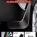 No Drill Mud Flaps for 2023-2026 Mazda CX50 CX-50 SUV, Heavy Duty Front & Rear All Weather Splash Guards Set for Select/Preferred/Premium/Meridian Edition Models, OEM Black Mud Guards, Not Fit Hybrid