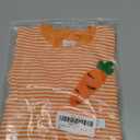 Baby Boy Girl Easter Outfit Sweatshirt Romper Striped Carrot/Bunny Long Sleeve Bubble Romper Waffle Knit Bodysuit (3-6 Months, Orange)