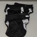 Leekalos Reusable Washable Dog Diapers Female (3 Pack) - Highly Absorbent Doggie Diapers - Size Adjustable Puppy Diapers for Dog Period Panties (X-Large) (X-Large (17.5"-27" Waist), Black)