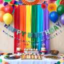 2 PCS Pre-Strung 3D Felt Happy Birthday Banner - Reusable Blue and Green Happy Birthday Decorations Sign, Handmade Wool Felt Ball Garland, Pom Pom Garland, Party Decor, Photo Prop