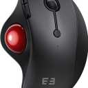 seenda Wireless Trackball Mouse, Ergonomic Bluetooth Rollerball Mouse Rechargeable, 3 Device Connection Optical Mice Adjustable DPI Thumb Control Mice Compatible for PC/Laptop/Windows/Mac - Black&Red