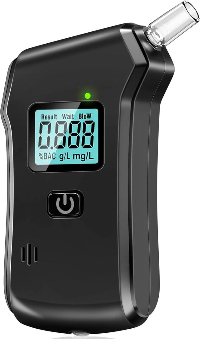 Breathalyzer, 2026 Upgraded Alcohol Breathalyzer Tester with LCD Digital Display, Grade Accuracy Portable Breathalyzers for Alcohol Home and Party Use (5 Mouthpieces)