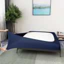 Box Spring Cover Queen/Cal Queen Size - Jersey Knit & Stretchy Wrap Around 4 Sides Bed Skirts for Hotel & Home, Navy