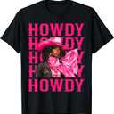 Howdy Western Cowgirl African American Black Women Girls T-Shirt, S
