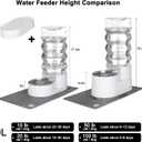 RIZZARI Large Water Dispenser for Dogs: 9L Automatic Stainless Steel Gravity Raised Pet Feeder with Specialized Brush and Triple Filter for Senior Pet Dogs with Neck Pain Garage Living Room (White)