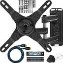 Cheetah ALAMEB with Touch Adjust Full Motion TV Arm Wall Mount for 12-55" TVs up to VESA 200 and 40lbs, 2.5" Profile, 15" Extension, Articulating Tilt & Swivel, Includes a 10' Twisted Veins HDMI Cable