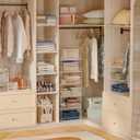 Yociyoga 6-Tier Stackable Closet Organizers and Storage Shelves, Closet Shelf Organizer Basket Bins, Foldable Sweater Storage for Clothes Organizer System, WhitePatent No. 30022416