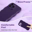 FABSPARK Phone Case for iPhone 16 Pro Case,Simple Wave Design Wavy Frame Soft Silicone Aesthetic for iPhone 16 Pro,Deep Purple