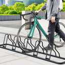 Simple Houseware 5-Bike Floor Storage Rack - Adjustable Bicycle Parking Stand & Garage Organizer for Road and Kids Bikes, Black