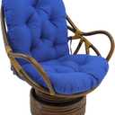 Blazing Needles Solid Twill Swivel Rocker Chair Cushion, 48" x 24", Royal Blue