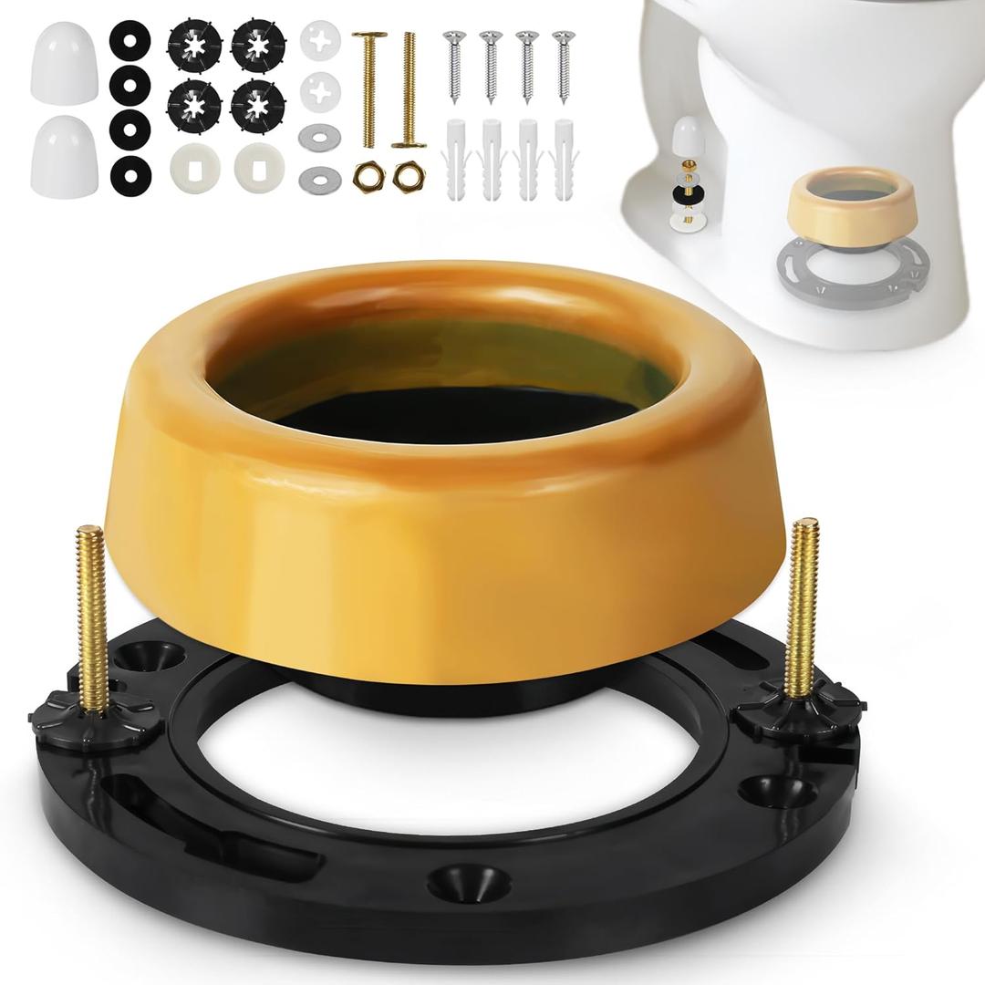 Toilet Flange with Extra Thick Wax Ring Kit - Toilet Wax Ring Replacement Kit for Toilets Install or Toilet Leak Repair Fits 3 inch or 4 inch Waste Lines