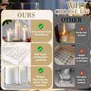 Homjoy 36 PCS White Pillar Candles with Glass Candle Holders Clear Hurricane Candle Holders Glass Cylinder Vases for Centerpieces Wedding Party, Event, Home Office (18 Candles+18 Candle Hoders)