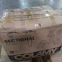 COLAMY 118" U-Shaped Sectional Couch, 4-Seat Modular Sofa with 2 Ottomans and Foldable Side Table, Grey for Living Room