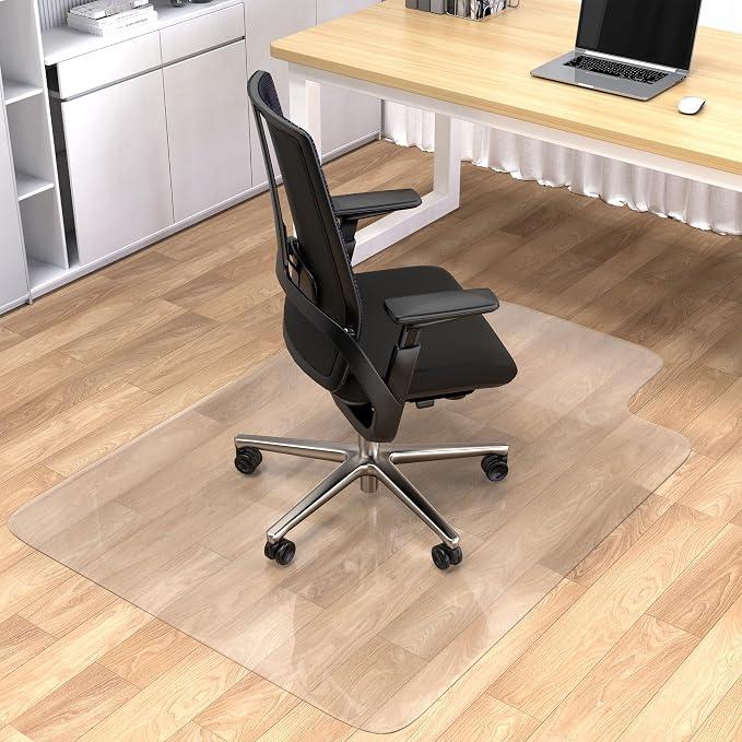 Office Chair Mat for Hardwood Floor, 36"x48"
Clear Desk Chair Mat for Rolling Chair, Easy Glide, Heavy Duty Vinyl Floor Protector Mat for Home or Office, Easy Clean