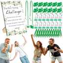 Geelin 12 Sets Swing Pacifier Baby Shower Games Funny Gender Reveal Games, Include 1 Wooden Sign and 12 Plastic Pacifiers for Bridal Baby Shower Gender Reveal Party Women Men(Eucalyptus,Greenery)