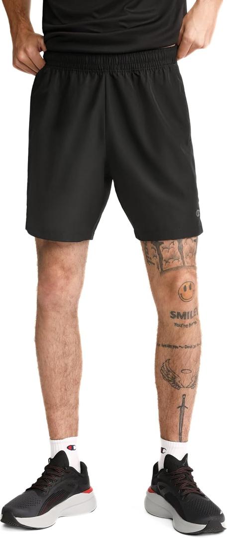 Champion Men's Sport Shorts, Athletic Shorts for Men, Lightweight Gym Shorts, 7" (Black)