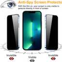 2 x PEHAEL 3 Pack for iPhone 17e/iPhone 16e/iPhone 14/iPhone 13/iPhone 13 Pro Privacy Screen Protector Full Coverage Anti-Spy Tempered Glass Film 9H Hardness Easy Installation Bubble Free [6.1 inch]