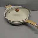 SENSARTE Ceramic Nonstick Frying Pan Skillet with Lid, 12 Inch Large Deep Frying Pan, 5 Qt Saute Pan, Induction Pan, Healthy Non Toxic Cooking Pan with Helper Handle, PFOA PFAS PTFE Free