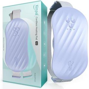 Slimpal AI Portable Heating Pad for Period Cramps, Smart AI Heat Chip, Electric Cordless Heating Belt for Back, Belly, Waist, Stomach, Menstrual Wearable Heating Pad, Violet S2