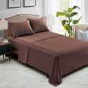 FreshCulture Twin Flat Sheets Only, Pack of 6, Soft Microfiber Bedding Sheets for Home, Salons, Hotels, Bulk Flat Sheets Only Twin Size (Brown)