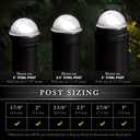 Classy Caps CH2233B Summit Chain Link Solar Post Cap, Black High Output LED, Fits 1-7/8", 2", 2-2/8",2.5, 2-7/8",3" Diameter Posts, Easy DIY, Brilliant White Light, Ideal for Chainlink Fence Posts