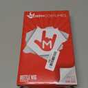 Morph Beetle Wig White Frizzy Hair Wig with Green Roots and Bald Cap for Halloween Costume for Men and Women, One Size