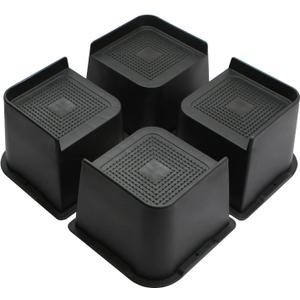 Bed Risers Heavy Duty, Oversized Furniture Risers, Support Up to 6000 Lbs, Lift 4 inch for Couch, Sofa, Table,Chair (Black 4 Pack, 4 inch)