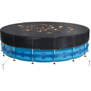 24FT Round Leaf Net Pool Cover for Above Ground Pools, Mesh Pool Cover for Catching Leaves and Debris, Durable Weather Resistant Net Cover with Grommets, Garden Sun Shade Netting (Only Cover)