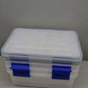 IRIS USA WeatherPro 16 Qt Storage Bins with Lids, 3 Pack, BPA-Free Plastic Gasket Box with Tight Latch and Seal, Stackable Nestable Tote Tub - Clear/Blue